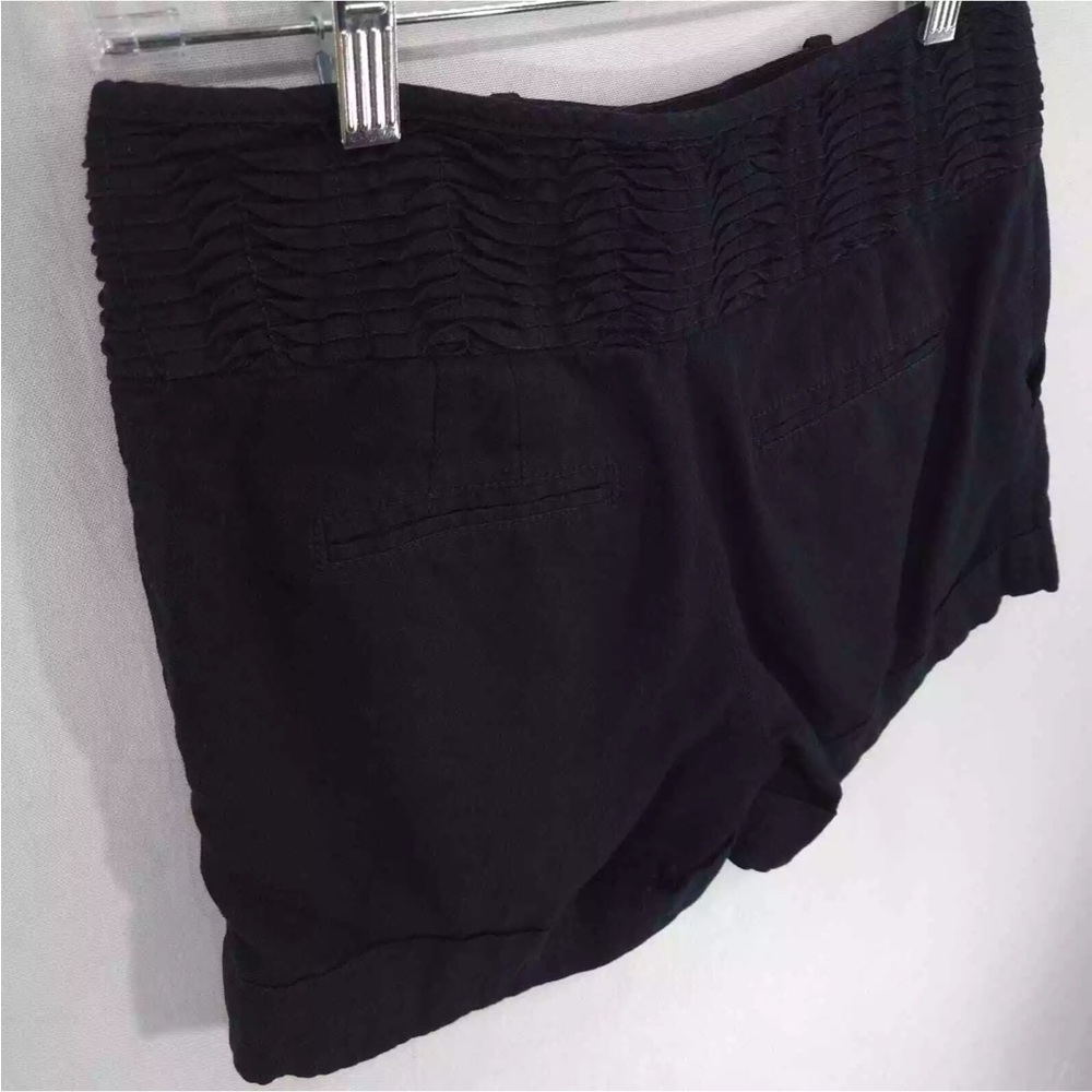 Anthropologie Elevenses Ship Shape Navy Linen Blend Shorts Size 4 View 6